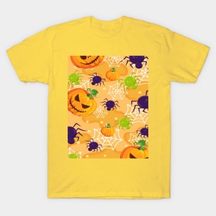 Halloween Spider Pumpkin Orange T-Shirt